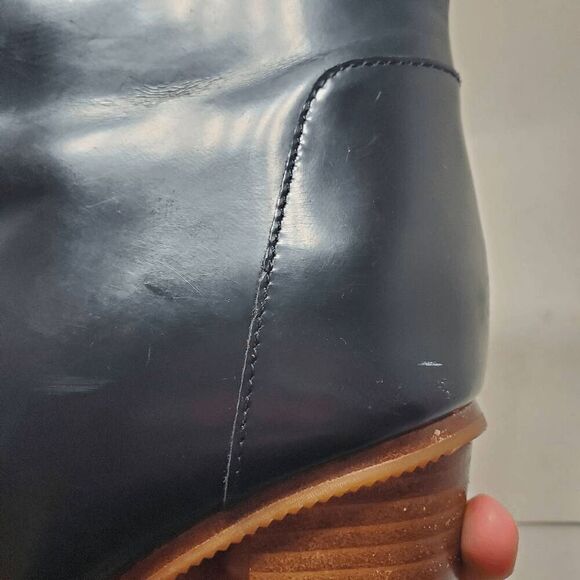 Diane von Furstenberg Women's Black Round-Toes Leather Colorblock Pattern Boots - Picture 8 of 16